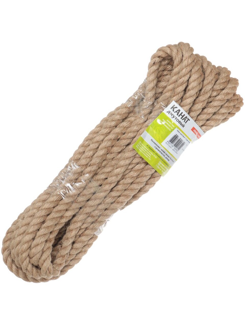 Канат диаметр 12 мм, джут, Кдж12_10, 10 м