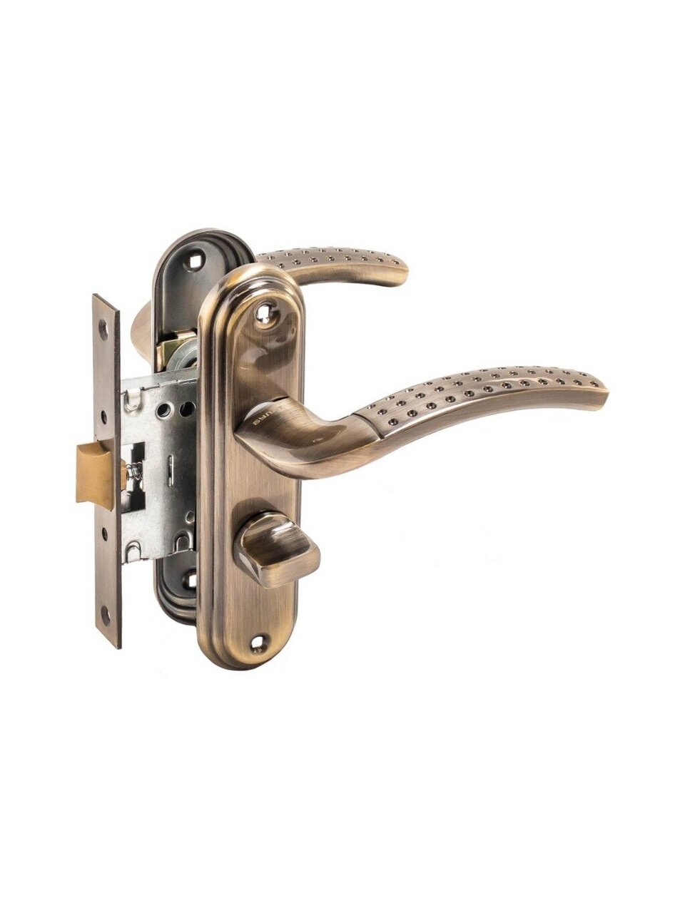 Защелка Булат, ЗЩ1-Д01.01 АЛЬФА, 13 947, с фиксатором, правая наружняя/левая внутренняя, бронза