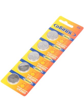 Батарейка Облик, CR2025, Lithium, литиевая, 3 В, блистер, 5 шт