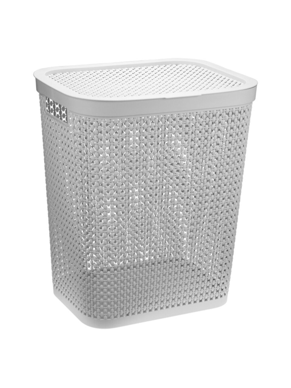 Корзина для белья, 55 л, 44х35.5х52 см, прямоугольная, пластик, смоки, с крышкой, Idea, Пирула, М 2615