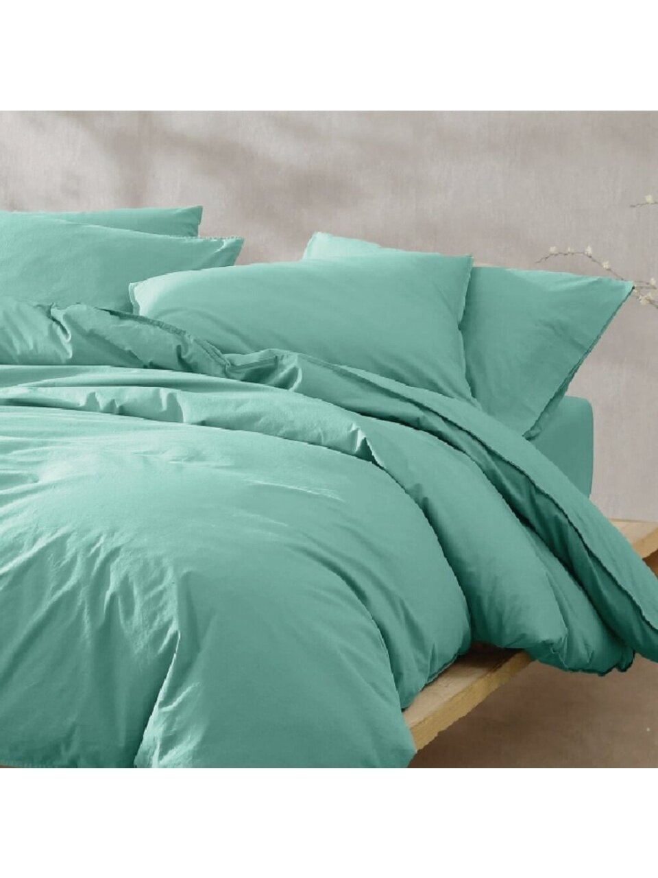 Постельное белье 2-спальное, простыня 160х200х25 см, 2 наволочки 50х70 см, пододеяльник 175х215 см, простыня на резинке, Desire, поплин, Морская волна 2