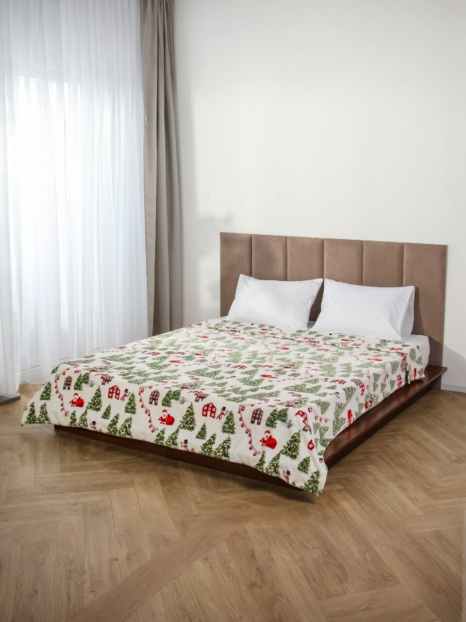 Плед 1.5-спальный, 150х220 см, велсофт, 100% полиэстер, Silvano, Новогодние каникулы