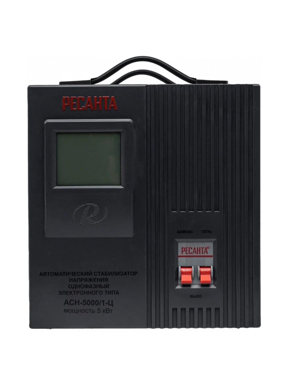 Стабилизатор напряжения Ресанта, ACH-5000/1-Ц, 5 кВт, 140-260 В, 63/6/6