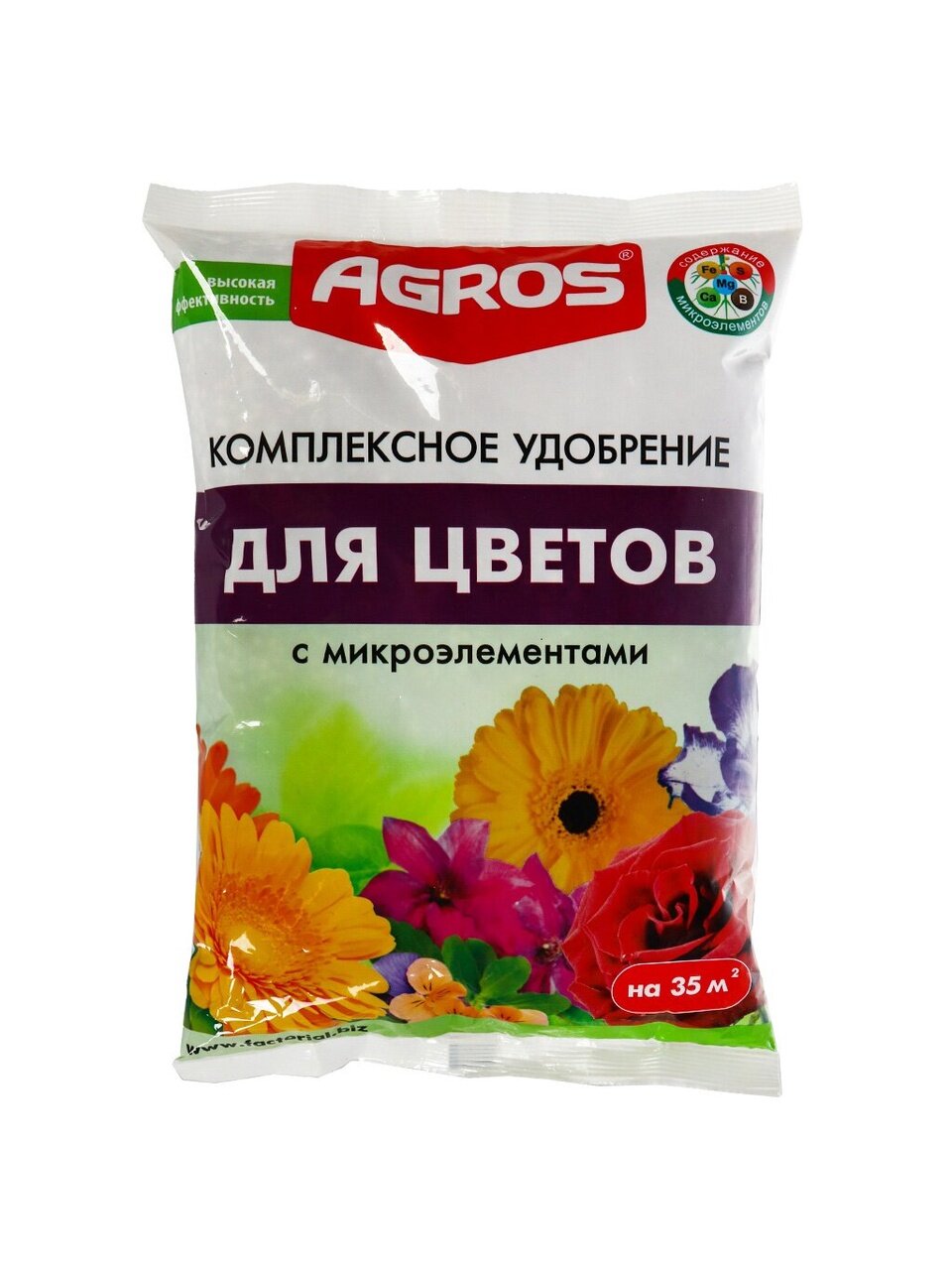 Удобрение для цветов, комплексное, с микроэлементами, минеральное, 900 г, Agros