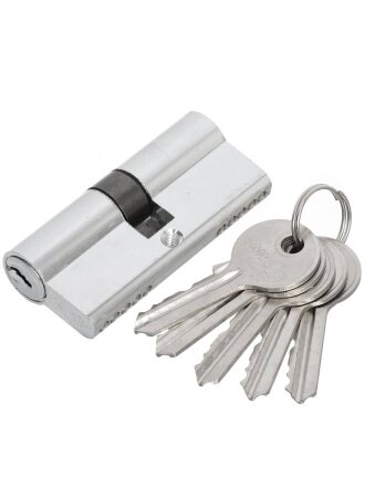 Личинка замка двери Vanger, EL-70-NI, 17571, алюминий, 70 мм, никель, 35/35