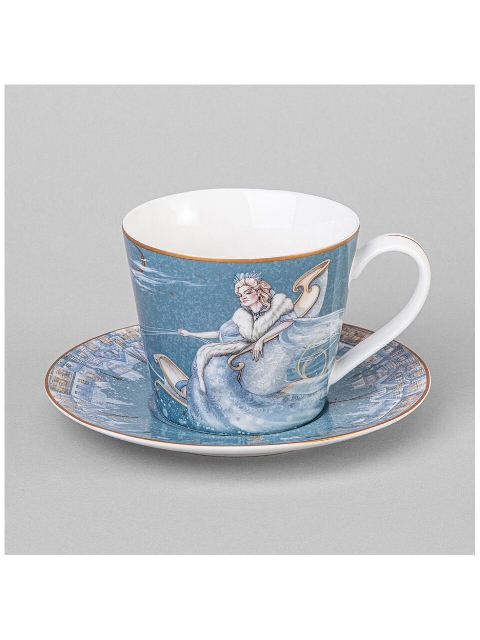 Чайная пара фарфор, 2 предмета, на 1 персону, 300 мл, Lefard, Снежная королева, 590-625