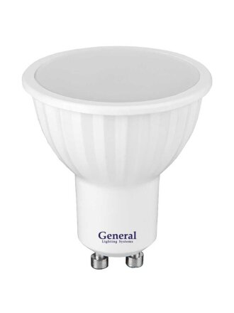 Лампа светодиодная GU10, 10 Вт, 230 В, 6500 К, холодный белый свет, General Lighting Systems, GLDEN-MR16, 661063