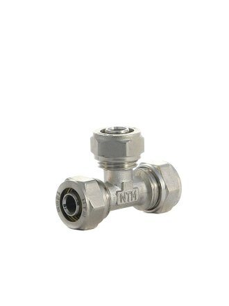 Металлопластиковый тройник d16 мм, с цангой, Frap, F303.1616
