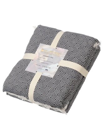 Плед евро, 200х240 см, 50% хлопок, 30% вискоза, 20% акрил, Karteks, EVIUM-007 Antrasit, антрацит