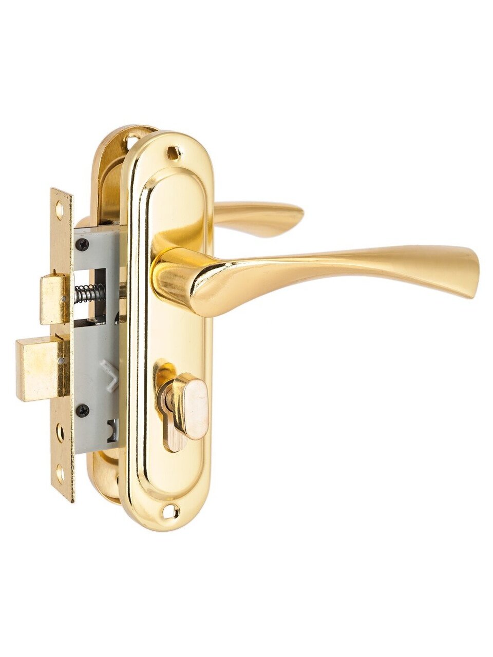 Замок врезной Стандарт, 103/50B, 4850, ручка в комплекте, цилиндровый, вертушка GP, латунь