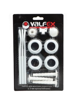 Комплект монтажный для радиатора, 3/4", 13 предметов, 3 кронштейна, Valfex, AD-1003 3/4