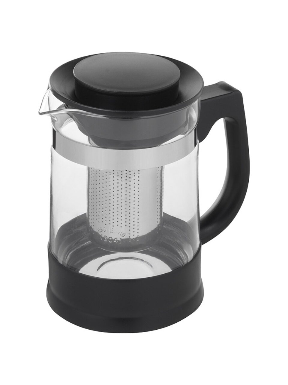 Чайник заварочный стекло, нержавеющая сталь, 0.95 л, с ситечком, с пластиковой ручкой-крышкой, Mallony, Vittoria, 910141