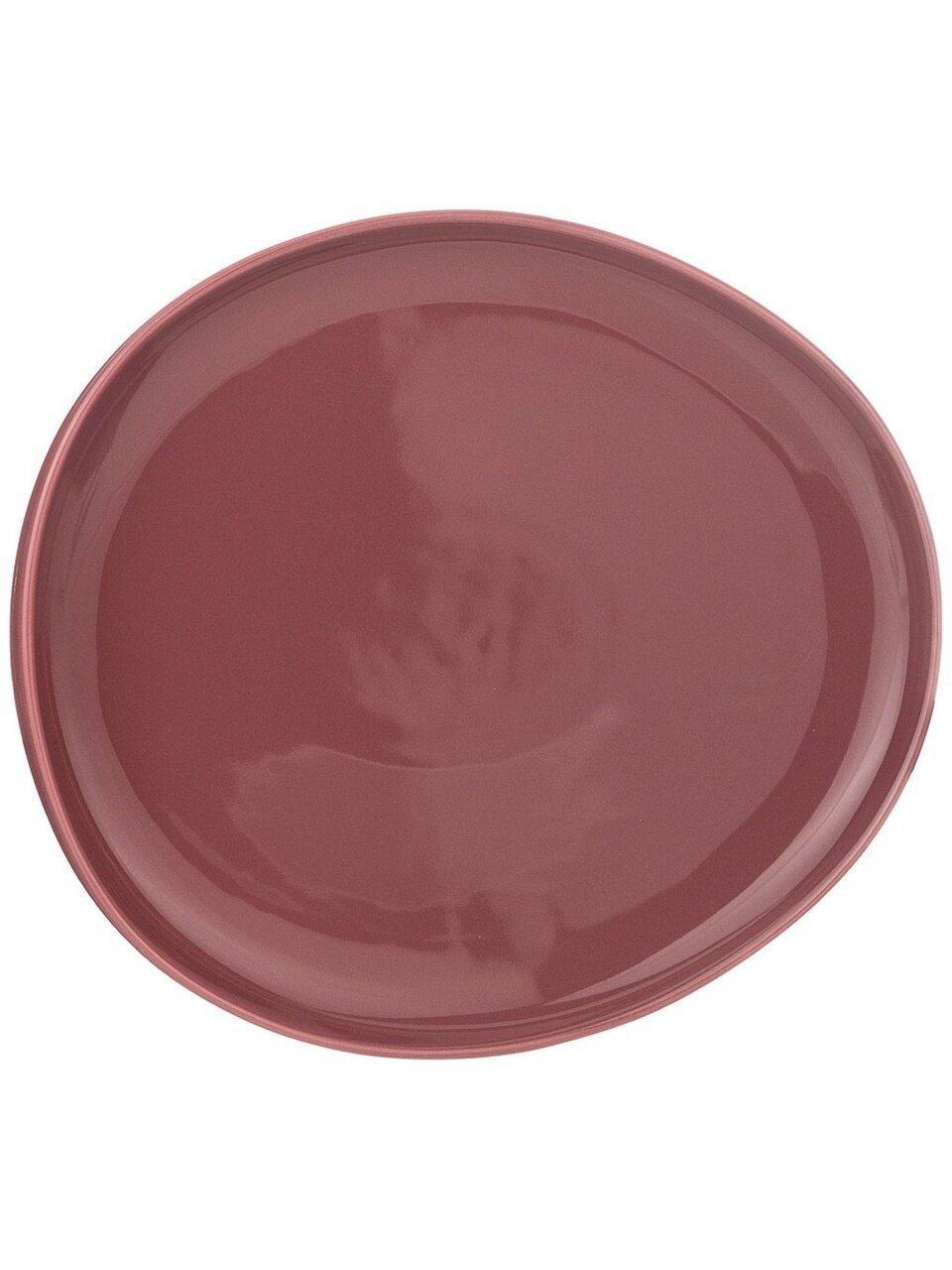 Тарелка обеденная, фарфор, 27х25 см, овальная, Fusion, Bronco, 263-1000, брусничная