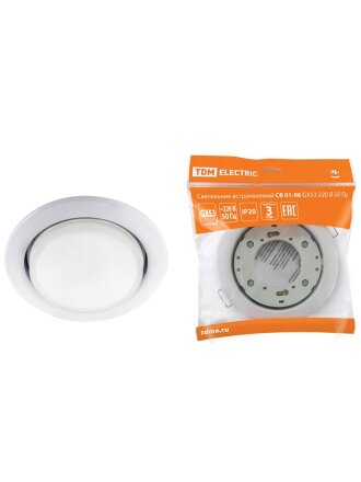 Светильник встраиваемый СВ 01-06, GX53, 50Гц, белый, TDM Electric, SQ0359-0057