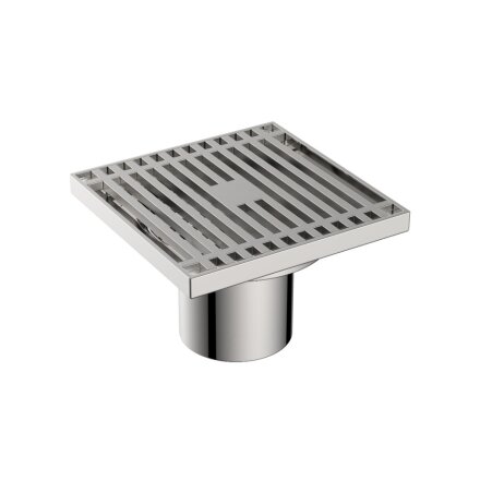 Трап канализационный прямой, 50 мм, 100х100 мм, Diadonna, нержавеющая сталь, DS43-100S