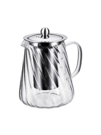 Чайник заварочный стекло, 0.9 л, с ситечком, Regent Inox, Linea Franсo, 66-3016