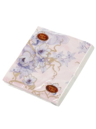 Салфетки бумажные Gold Decor, Нежность, 20 шт, 3 слоя, 33х33 см