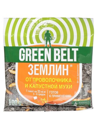 Инсектицид Землин, от проволочника, мух капустных, порошок, 100 г, Green Belt