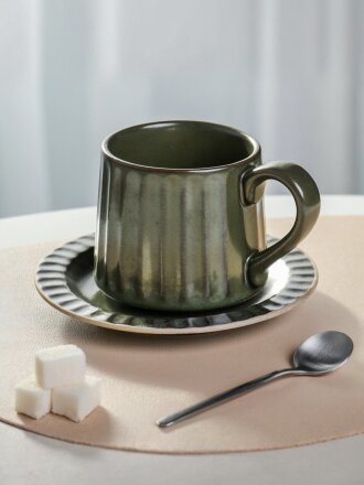 Чайная пара керамика, 2 предмета, на 1 персону, 300 мл, Стоун, блюдце 15х2 см, B060324