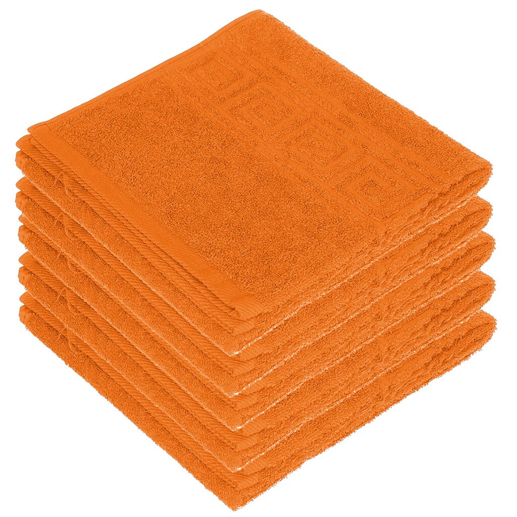 Полотенце банное 70х140 см, 100% хлопок, 350 г/м2, жаккардовый бордюр, Вышневолоцкий текстиль, оранжевое, Россия