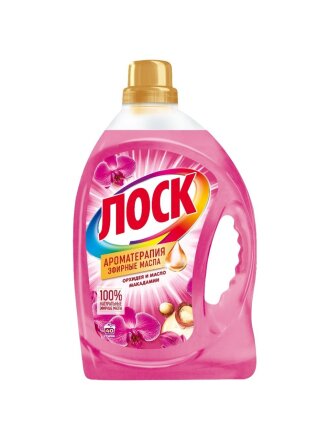 Гель для стирки Лоск, 2.92 л, для цветного и белого белья, Ароматерапия эфирные масла орхидея и масло макадамии