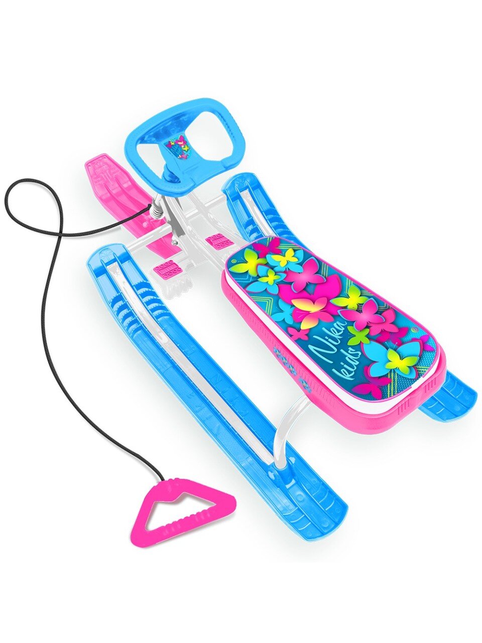 Снегокат Nika, Тимка спорт 1+, ТС1+/БО, бабочки 3D, спорт руль, буксировочный трос