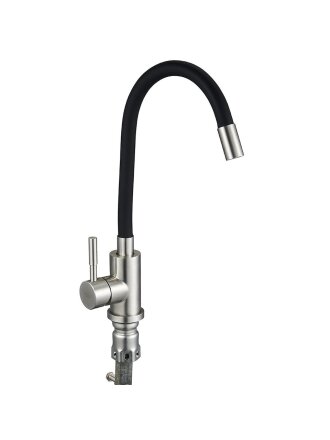 Смеситель для кухни, Solone, гибкий излив, с картриджем, черный, EZA4-F090KB
