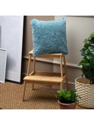 Подушка декоративная 40х40 см, TF 072 ME3v, 100% полиэстер, мех, голубая, 12833