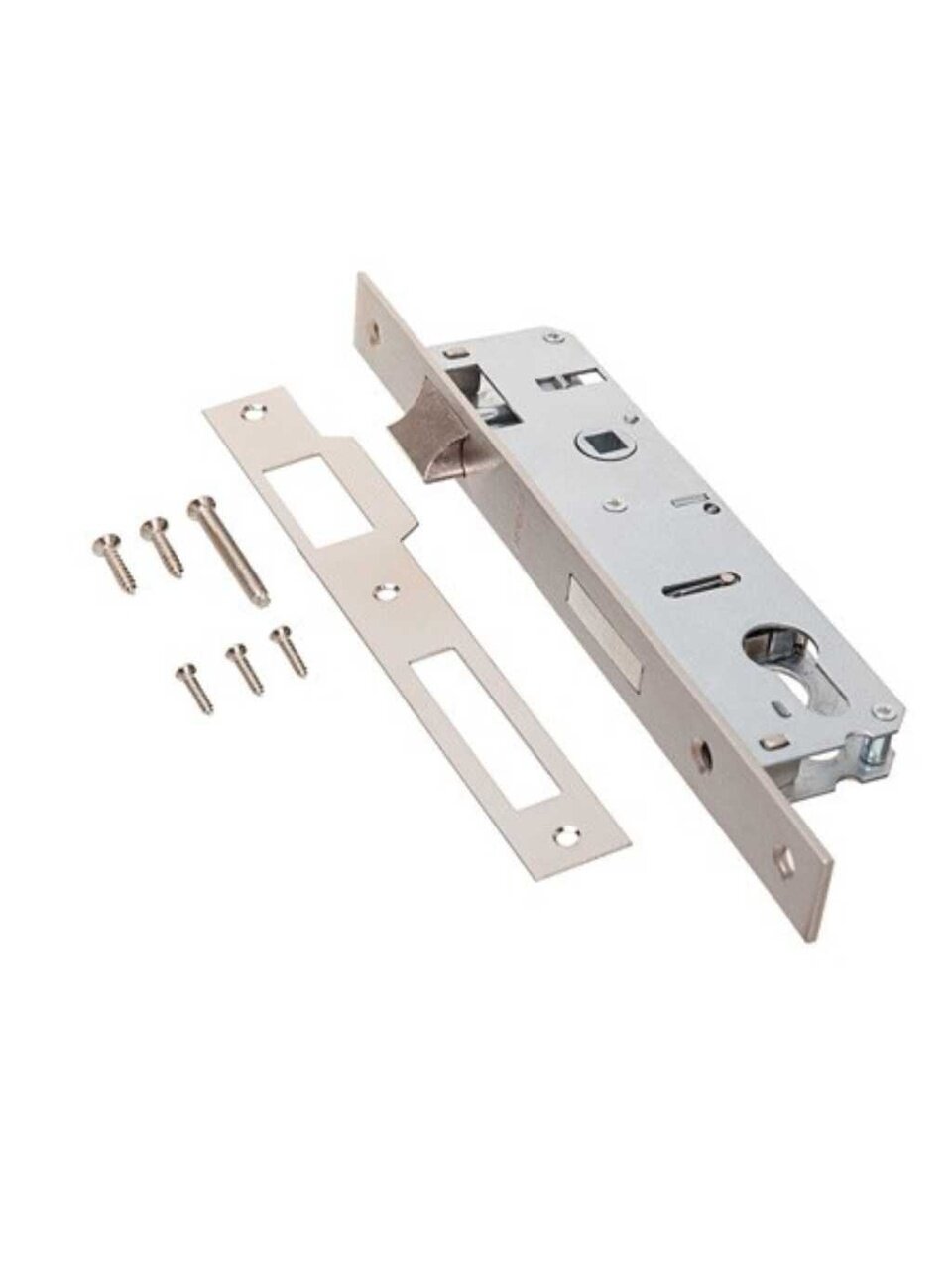 Замок врезной Apecs, 7300-30-NIS, 25708, без ручки, цилиндровый, матовый никель