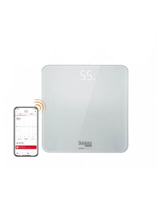 Весы напольные электронные, Redmond, SkyBalance RS-773S, стекло, пластик, до 180 кг, смарт-весы, белые