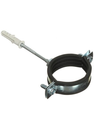 Хомут для крепления трубы, 1"1/2, сталь, со шпилькой и дюбелем, СантехКреп, 1.11.6