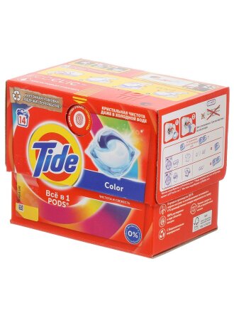 Капсулы для стирки Tide, Color, 14 шт, капсула 16.8 г