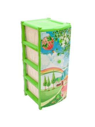 Комод детский 4 ящика, Радуга, 40х47х98 см, Элластик-Пласт