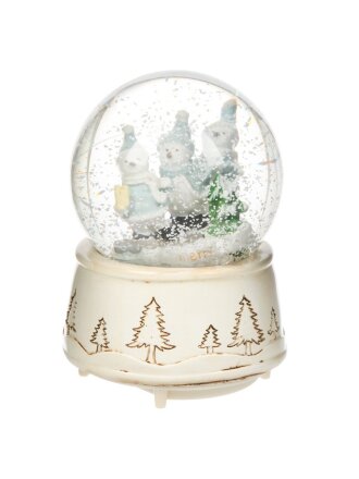 Фигурка декоративная Шар со снегом Снежные забавы, 10х10х15 см, свет, музыка, батарейки 3ААА, в ассортименте, Y4-9353