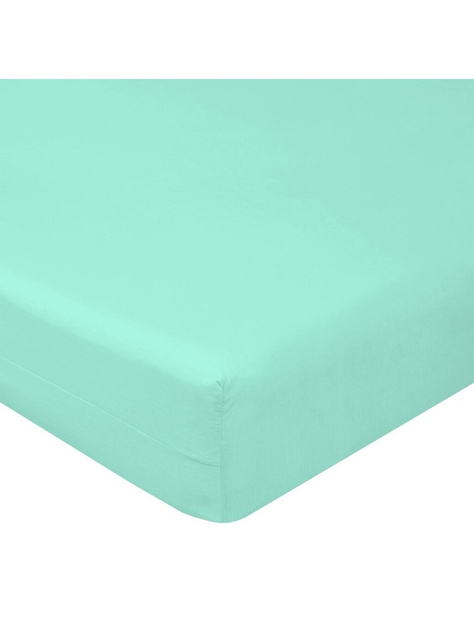 Простыня евро, 200 х 200 см, 100% хлопок, поплин, ментол, на резинке, Luxsonia, Мр0040-9