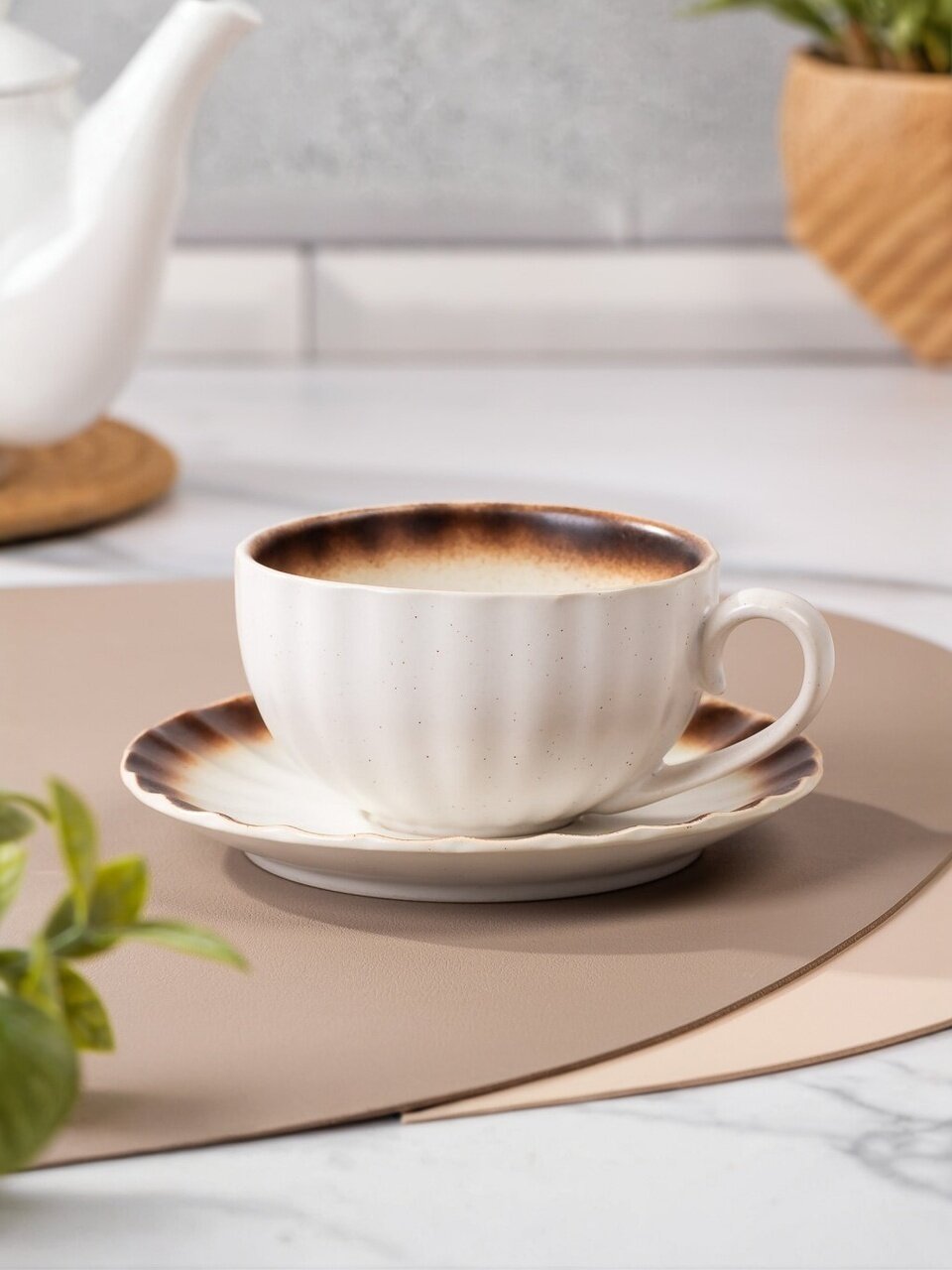 Чайная пара керамика, 2 предмета, на 1 персону, 220 мл, Полдень, Y4-8983