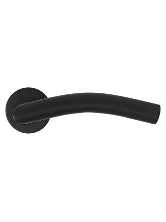 Ручка дверная Аллюр, 1803 SS BL, 15 737, комплект ручек, матовый черный