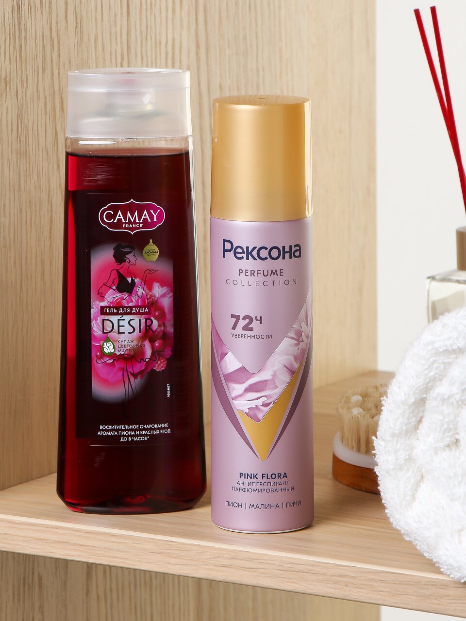 Набор подарочный жен, Camay + Рексона, гель для душа, 250 мл + дезодорант, 150 мл, спрей