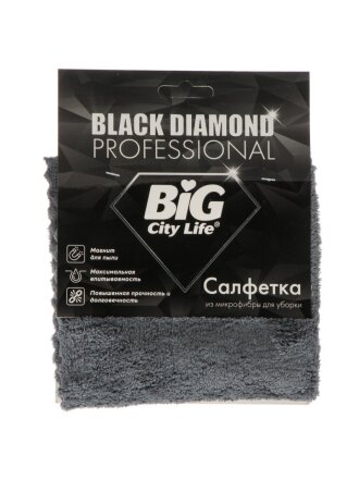 Салфетка бытовая для уборки, микрофибра, 30 х 30 см, Big City Life, Black Diamond, 14410542