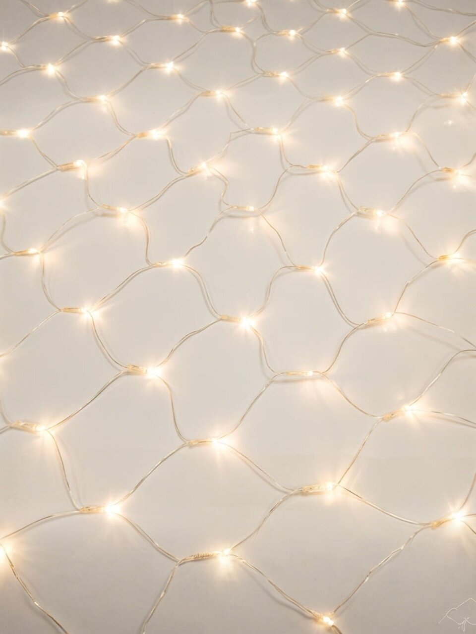 Гирлянда 150 ламп, 1.5х1.5 м, 8 режимов, Сеть, теплый белый свет, прозрачная, сетевая, 215-126