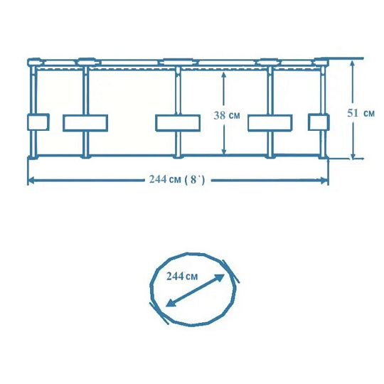 Бассейн каркасный Intex, 244х51 см, Metal Frame, 28205NP, 1828 л