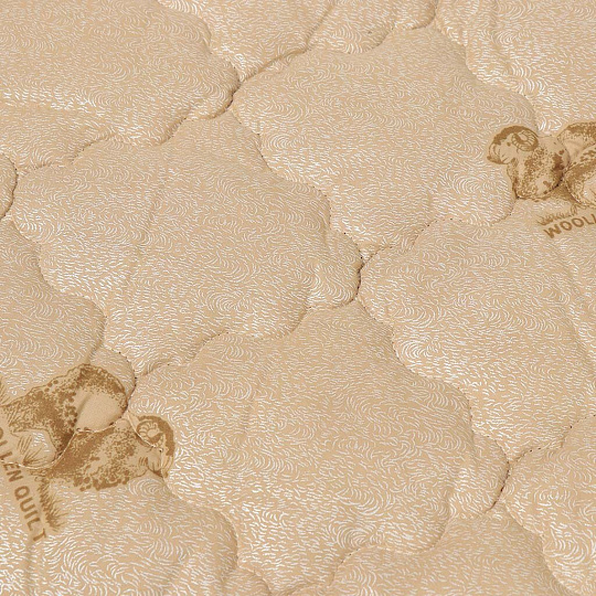 Одеяло 2-спальное, 172х205 см, Овечья шерсть 50%+50% полиэфирное волокно, 250 г/м2, всесезонное, чехол 100% полиэстер, кант, IVVA