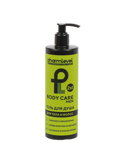 Гель для душа и шампунь Pharmlevel, Body Care Men, для мужчин, 400 мл