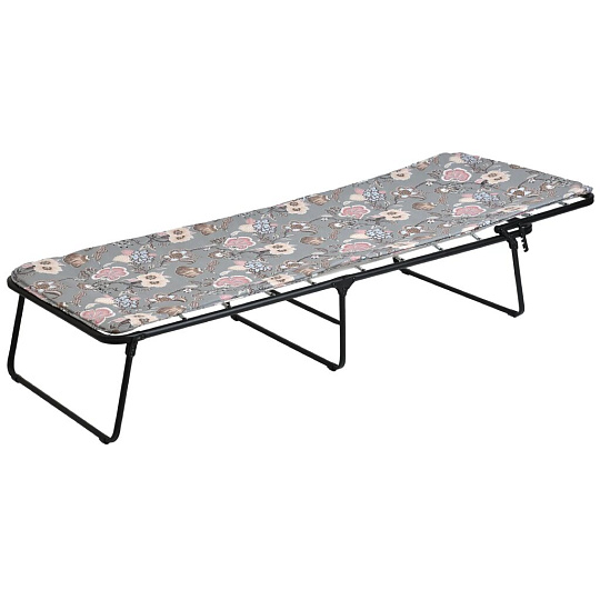 Раскладушка 197х73х35 см, 120 кг, Надин, с408/82/1, полумягкая, сталь, матрас в комплекте, поролон, в ассортименте