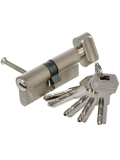 Личинка замка двери Стандарт, MAX 70, 14 796, 70 мм, матовый никель, 5 перфоключей/вертушка