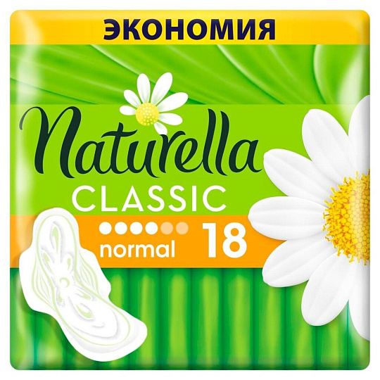 Прокладки женские Naturella, Classic Camomile Normal Duo, 18 шт, с крылышками