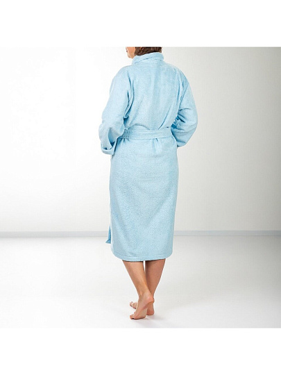 Халат женский, махровый, 100% хлопок, светло-голубой, XL-XXL, 52-54, Silvano