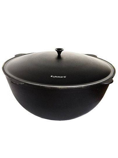 Казан чугун, 18 л, с крышкой, черный, Kukmara, кч181