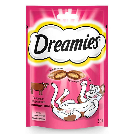 Корм для животных Dreamies, 30 г, для кошек, лакомство, говядина, 7437/7551