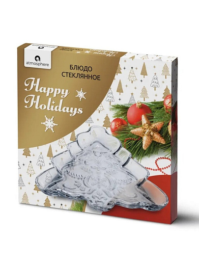 Блюдо стекло, для сервировки, фигурное, 22х21х2 см, Happy Holidays, Atmosphere, AT-K1174